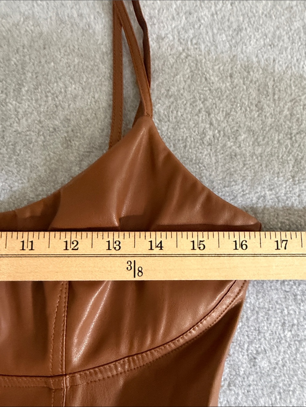 Jus Des Pommes Faux Leather Brown Dress Small Edgy Feminine Earthy Grunge Indie - Picture 12 of 15